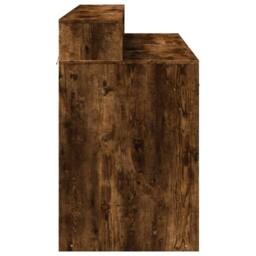 Berkfield Home Desk with LED Lights Smoked Oak 120x55x91 cm Engineered Wood in Brown - Size: 120 x 55 x 91 cm - thumbnail 7