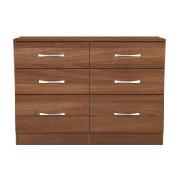 Ready Assembled 2 U Hampshire 6 Drawer Wide Chest (Ready Assembled) in Walnut - thumbnail 1