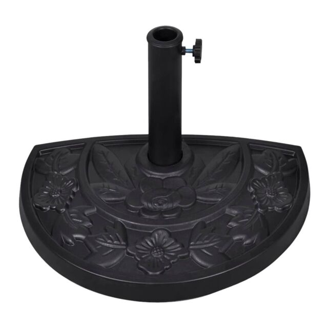 Berkfield Home Resin Half Round Parasol Base in Black - image 1