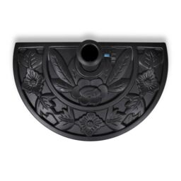 Berkfield Home Resin Half Round Parasol Base in Black - thumbnail 3