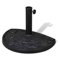 Berkfield Home Resin Half Round Parasol Base in Black - thumbnail 6