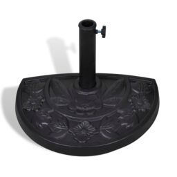 Berkfield Home Resin Half Round Parasol Base in Black - thumbnail 2