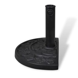 Berkfield Home Resin Half Round Parasol Base in Black - thumbnail 5