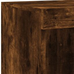 Berkfield Home Sideboard with LED Lights Smoked Oak 81x37x100 cm in Brown - Size: 81 x 37 x 100 cm - thumbnail 9