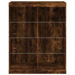 Berkfield Home Sideboard with LED Lights Smoked Oak 81x37x100 cm in Brown - Size: 81 x 37 x 100 cm - thumbnail 6