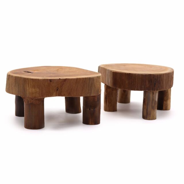 KDMD Low Teak Pad Display - 24x10cm - (Set of 2) in Brown - Size: 24x10 cm - image 1