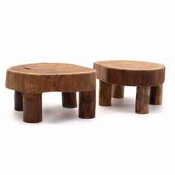 KDMD Low Teak Pad Display - 24x10cm - (Set of 2) in Brown - Size: 24x10 cm - thumbnail 1