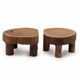 KDMD Low Teak Pad Display - 24x10cm - (Set of 2) in Brown - Size: 24x10 cm - thumbnail 2