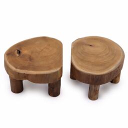 KDMD Low Teak Pad Display - 24x10cm - (Set of 2) in Brown - Size: 24x10 cm - thumbnail 3
