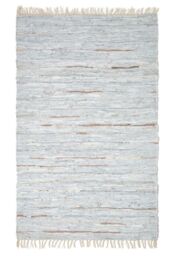 Homescapes Handcrafted Leather Glitter Rug Friendly & Stylish Design in Natural - Size: 90 cm x 150 cm - thumbnail 2