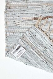 Homescapes Handcrafted Leather Glitter Rug Friendly & Stylish Design in Natural - Size: 90 cm x 150 cm - thumbnail 5