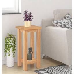 FORGEVIO Small Coffee Table, Solid Wooden Oak Side Table in Natural - Size: 0.6m2 - thumbnail 6