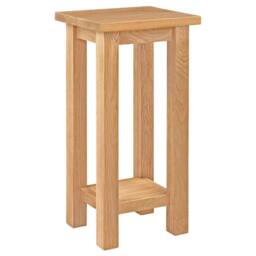FORGEVIO Small Coffee Table, Solid Wooden Oak Side Table in Natural - Size: 0.6m2