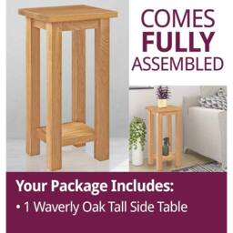 FORGEVIO Small Coffee Table, Solid Wooden Oak Side Table in Natural - Size: 0.6m2 - thumbnail 5