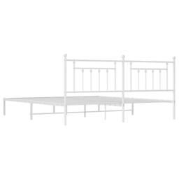 Berkfield Home Metal Bed Frame with Headboard White 200x200 cm - thumbnail 8