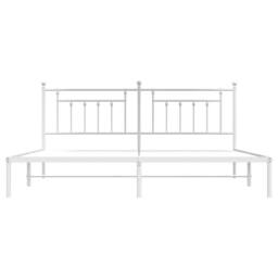 Berkfield Home Metal Bed Frame with Headboard White 200x200 cm - thumbnail 6