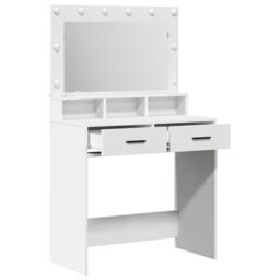 Berkfield Home Dressing Table with LED Lights, White, 79x41x135 cm in White - Size: 79 x 41 x 135 cm - thumbnail 4