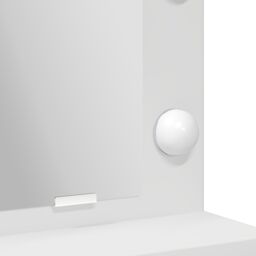 Berkfield Home Dressing Table with LED Lights, White, 79x41x135 cm in White - Size: 79 x 41 x 135 cm - thumbnail 9