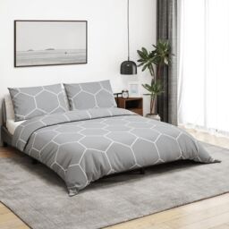 Berkfield Home Duvet Cover Set Grey 200x220 cm Cotton - thumbnail 1