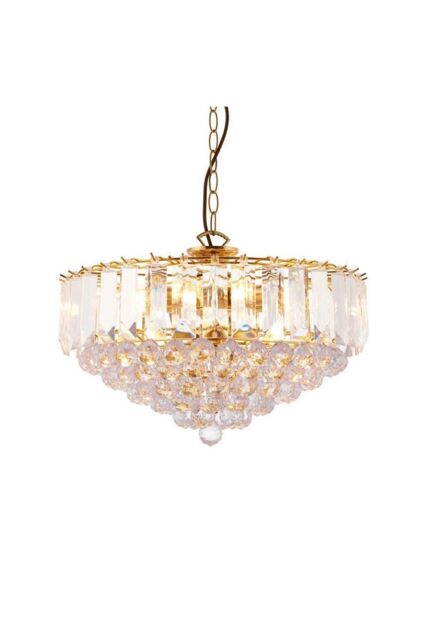 Netlighting Fargo 6 Light Ceiling Pendant Acrylic Brass E14 in Gold - image 1