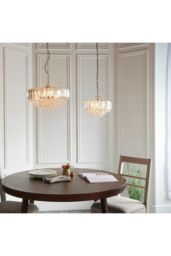 Netlighting Fargo 6 Light Ceiling Pendant Acrylic Brass E14 in Gold - thumbnail 4