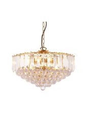 Netlighting Fargo 6 Light Ceiling Pendant Acrylic Brass E14 in Gold - thumbnail 1