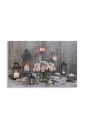Art for the Home Cosy Cottage LED Printed Canvas in Brown - thumbnail 2