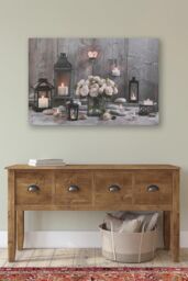 Art for the Home Cosy Cottage LED Printed Canvas in Brown - thumbnail 1