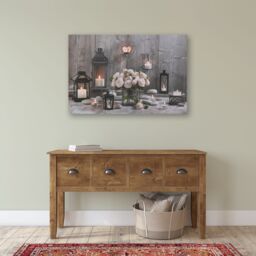 Art for the Home Cosy Cottage LED Printed Canvas in Brown - thumbnail 4
