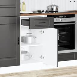 Berkfield Home Kitchen Base Cabinet¬†Porto Black Engineered Wood in Charcoal - thumbnail 3
