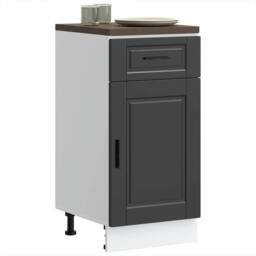 Berkfield Home Kitchen Base Cabinet¬†Porto Black Engineered Wood in Charcoal - thumbnail 1