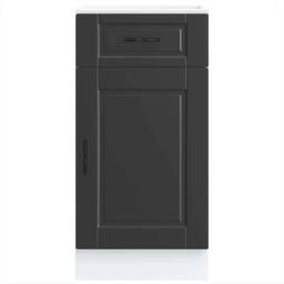 Berkfield Home Kitchen Base Cabinet¬†Porto Black Engineered Wood in Charcoal - thumbnail 4