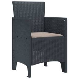 Berkfield Home Modern Garden Chair Set of 4 Anthracite, Taupe Polypropylene Resin - thumbnail 4