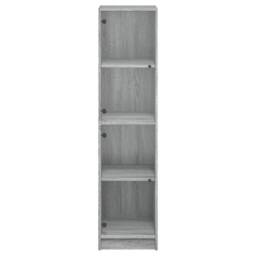 Berkfield Home Highboard with Glass Doors Grey Sonoma 35x37x142 cm - Size: 35 x 37 x 142 cm - thumbnail 6