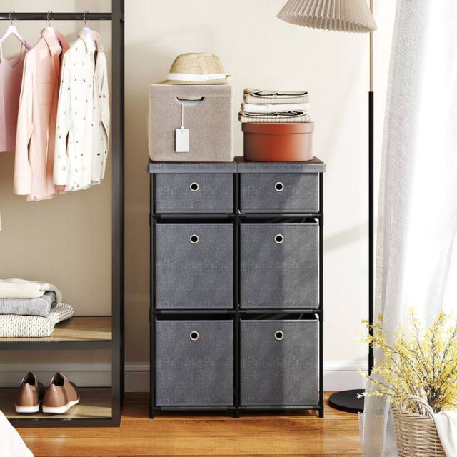 Costway Chest of Drawers Metal Frame Storage Organizer Unit w/6 Drawers in Grey - image 1