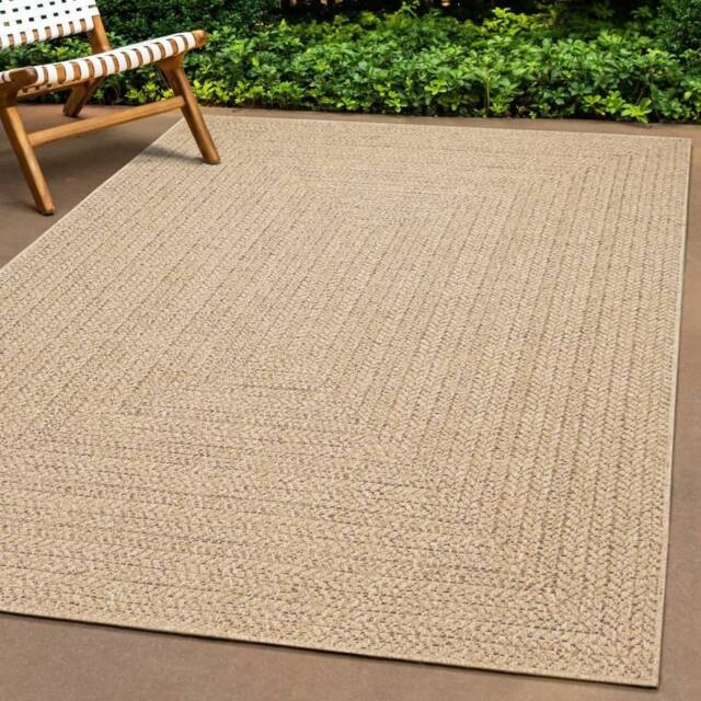 Berkfield Home Rug ZIZUR 100x200 cm Jute Look Indoor & Outdoor in Brown - Size: Medium - image 1
