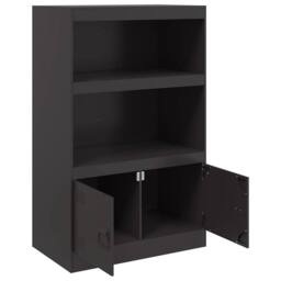 Berkfield Home Sideboard Black 67x39x107 cm Steel - Size: 67 x 39 x 107 cm - thumbnail 7