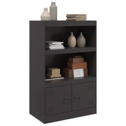 Berkfield Home Sideboard Black 67x39x107 cm Steel - Size: 67 x 39 x 107 cm - thumbnail 5