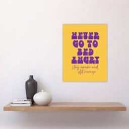 "Artery8 Never Go To Bed Angry Stay Awake Plot Revenge Wall Art Print in Yellow - Size: W12"" x H16""" - thumbnail 4