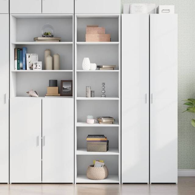 Berkfield Home Highboard White 50x41x185 cm Engineered Wood - Size: 50 x 41 x 185 cm - image 1