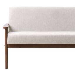 Wyld and Coco 2-Seater Sofa Grey Brown Polyester Mid-Century Wood Frame - thumbnail 6