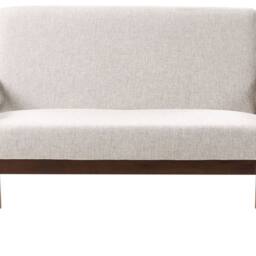 Wyld and Coco 2-Seater Sofa Grey Brown Polyester Mid-Century Wood Frame - thumbnail 2