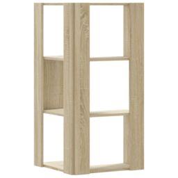 Berkfield Home Corner Bookcase 3-Tier Sonoma Oak 50x50x102 cm Engineered Wood in Brown - Size: 50 x 50 x 102 cm - thumbnail 6