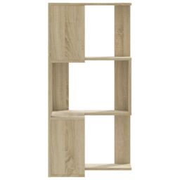 Berkfield Home Corner Bookcase 3-Tier Sonoma Oak 50x50x102 cm Engineered Wood in Brown - Size: 50 x 50 x 102 cm - thumbnail 5