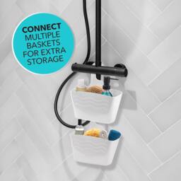 Beldray White Plastic Hanging Shower Basket Caddy Organiser - thumbnail 2