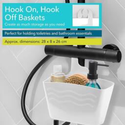 Beldray White Plastic Hanging Shower Basket Caddy Organiser - thumbnail 6