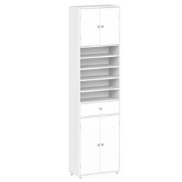 Costway 180CM Tall Cupboard Kitchen Buffet Pantry Storage Cabinet w/ Drawer in White - thumbnail 9