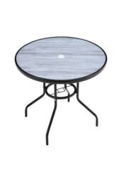 Living and Home Garden Tempered Glass Round Table with 4 PE Rattan Chairs in Grey - thumbnail 3