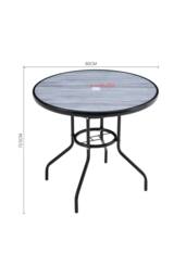 Living and Home Garden Tempered Glass Round Table with 4 PE Rattan Chairs in Grey - thumbnail 5
