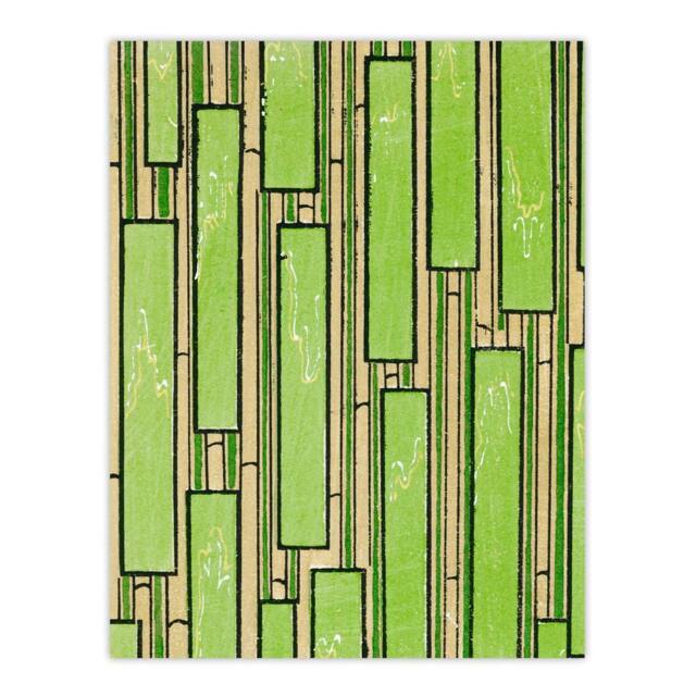 "Artery8 Green Bamboo Pattern Vintage Japan Wall Art Print Korin - Size: W18"" x H24""" - image 1